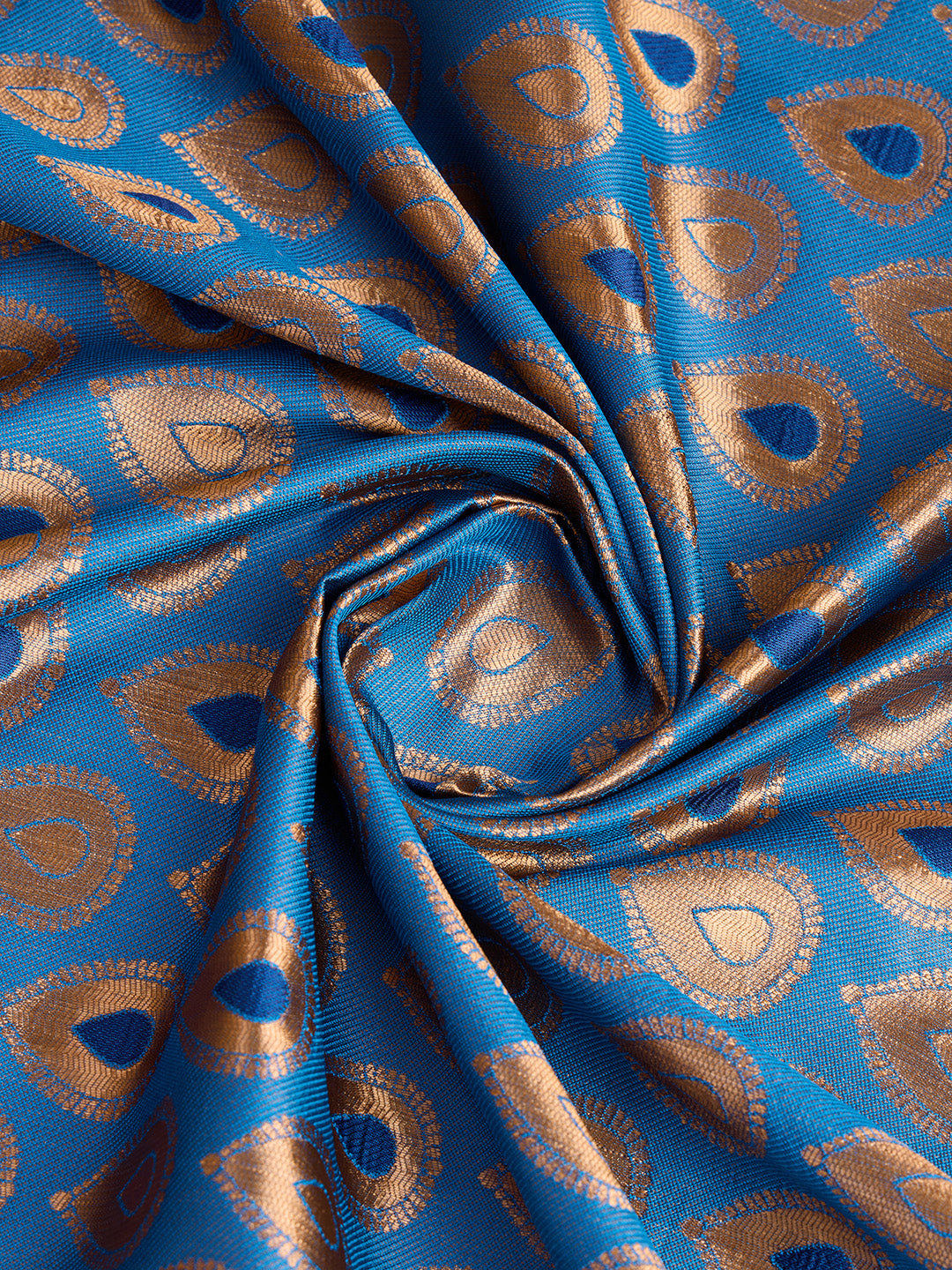 DrapeKatha Sky Mist – Woven Bollywood Pure Silk Saree