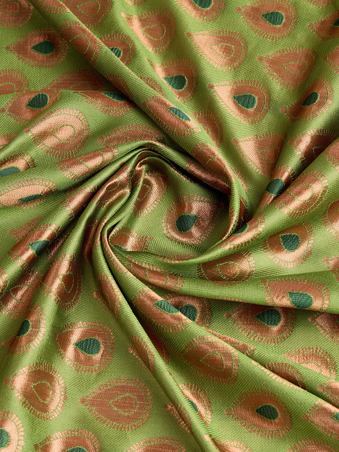 DrapeKatha Fresh Fern – Woven Bollywood Pure Silk Saree