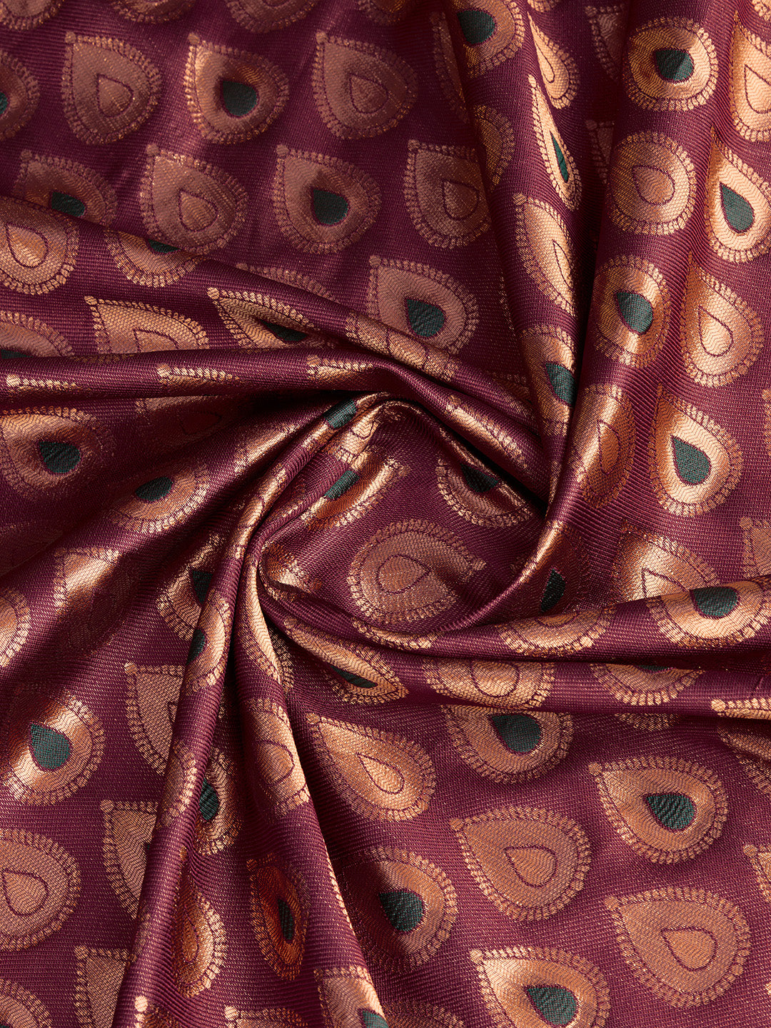 DrapeKatha Royal Wine – Woven Bollywood Pure Silk Saree
