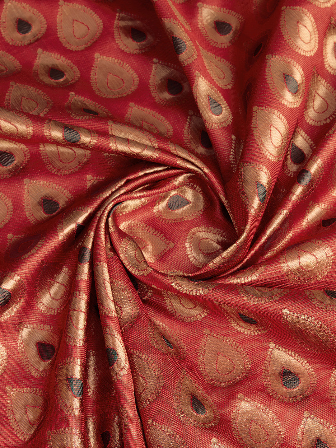 DrapeKatha Crimson Royale – Woven Bollywood Pure Silk Saree