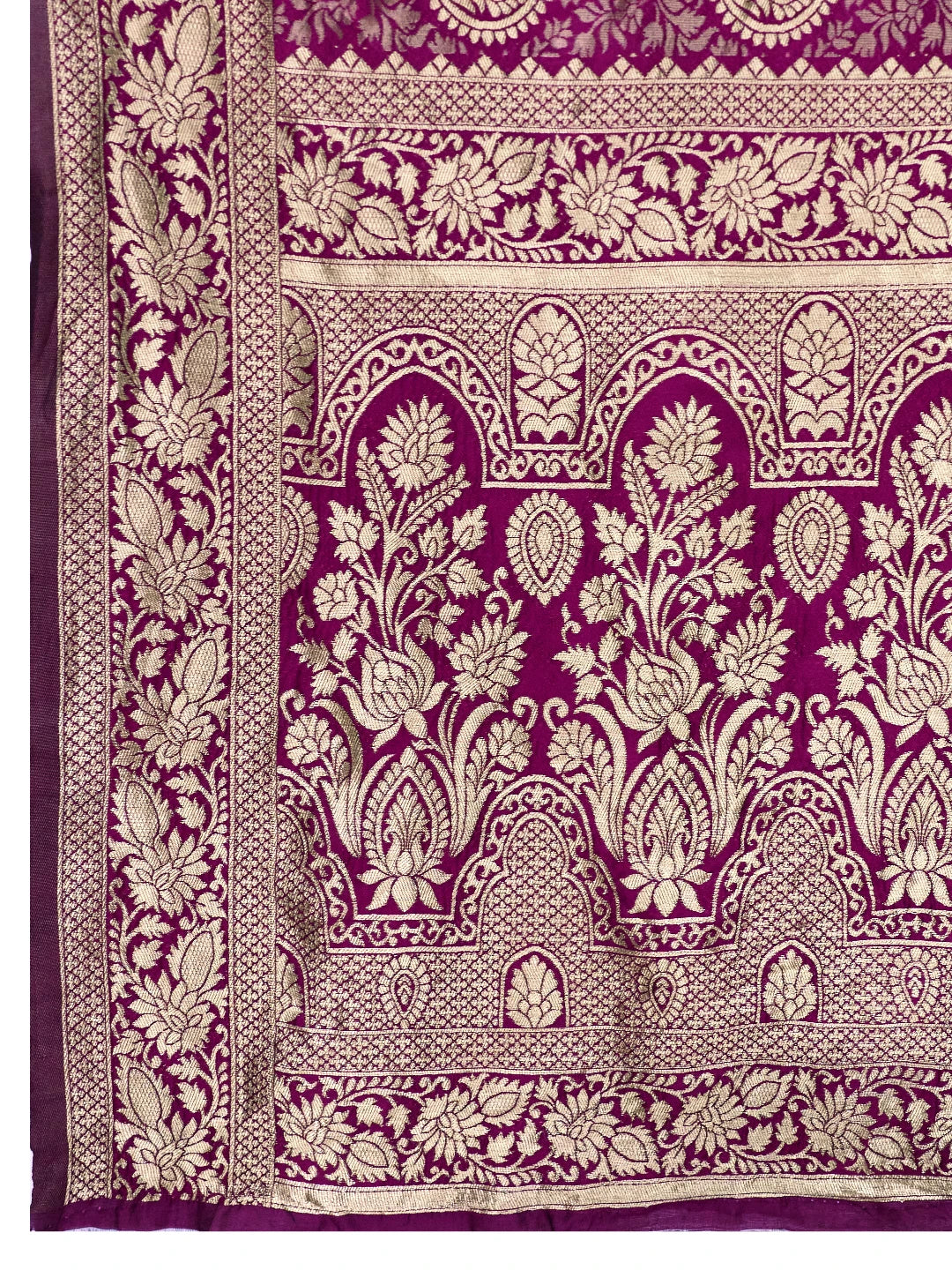 DrapeKatha Rani Plum – Shahi Zari Silk Saree
