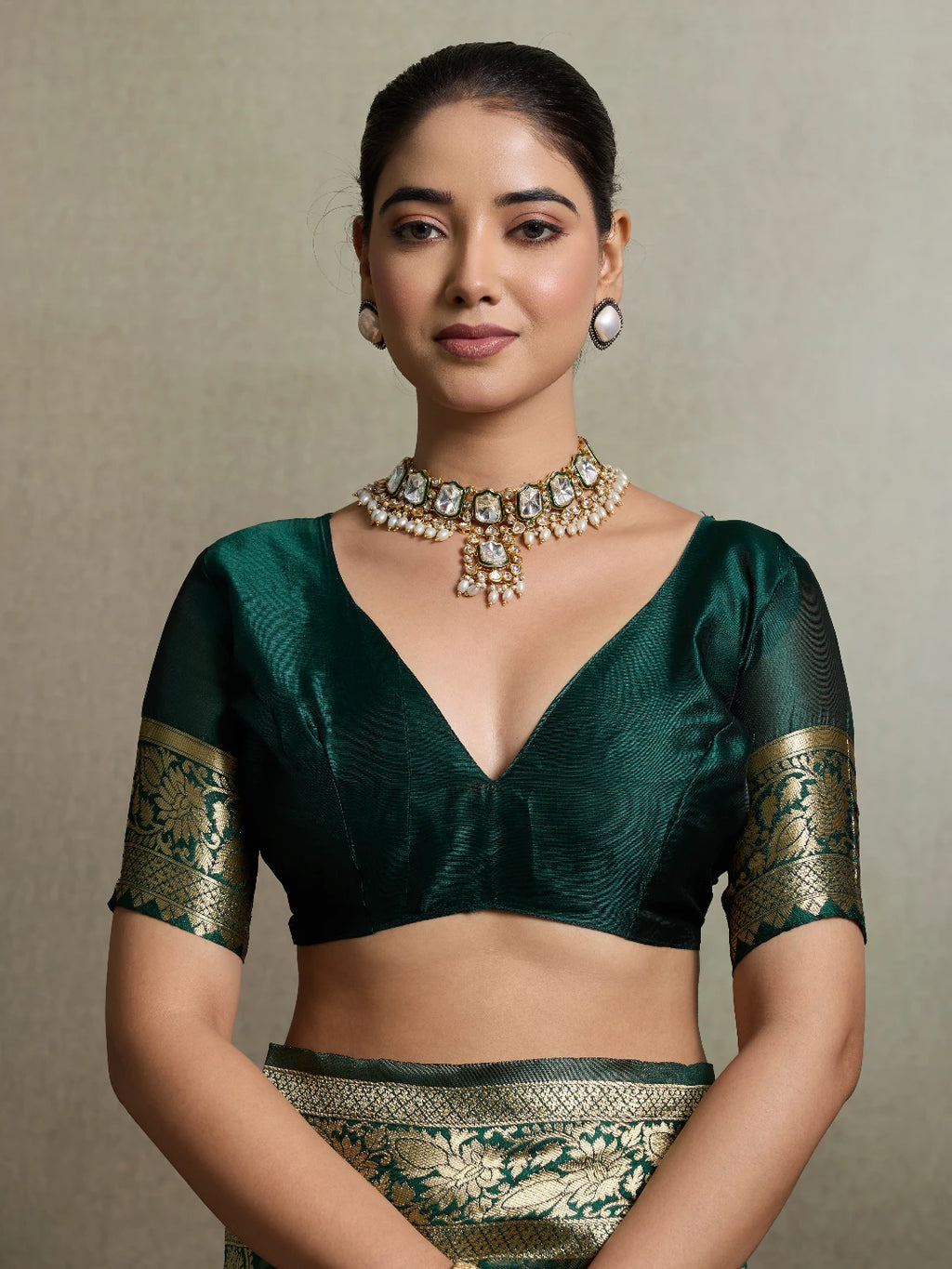 DrapeKatha Forest Sheen – Antique Zari Silk Saree