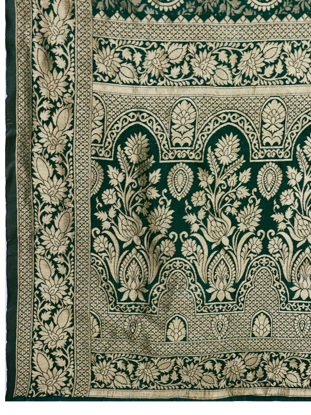 DrapeKatha Forest Sheen – Antique Zari Silk Saree