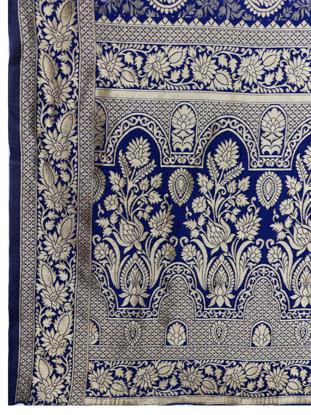 DrapeKatha Midnight Neel – Royal Zari Brocade Silk Saree