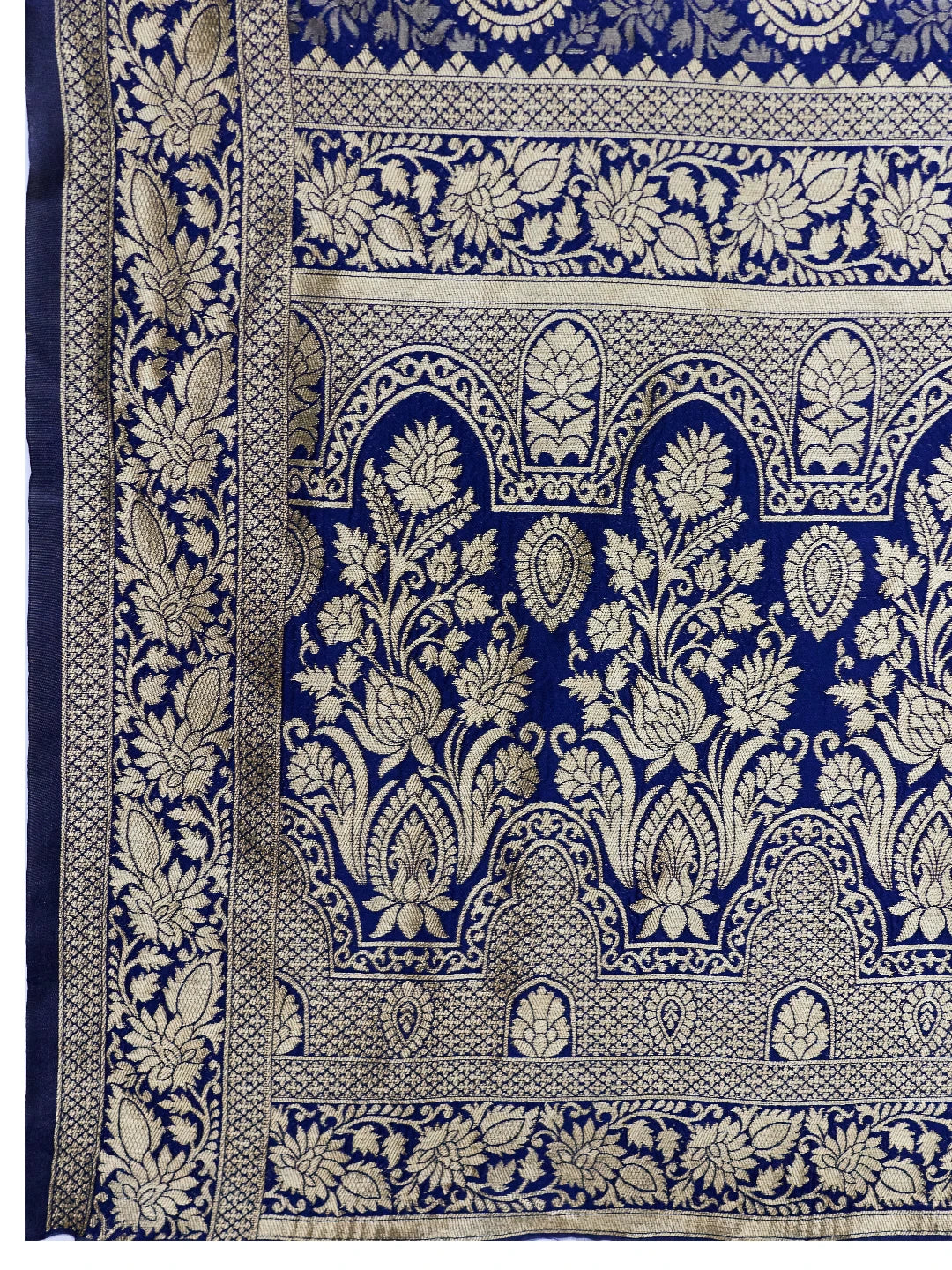 DrapeKatha Midnight Neel – Royal Zari Brocade Silk Saree