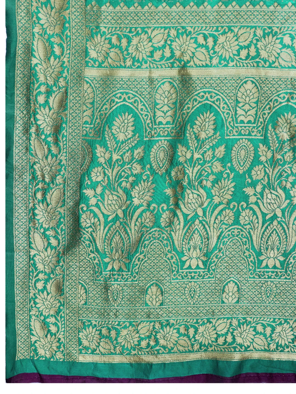 DrapeKatha Emerald Noor – Ornate Zari Silk Saree