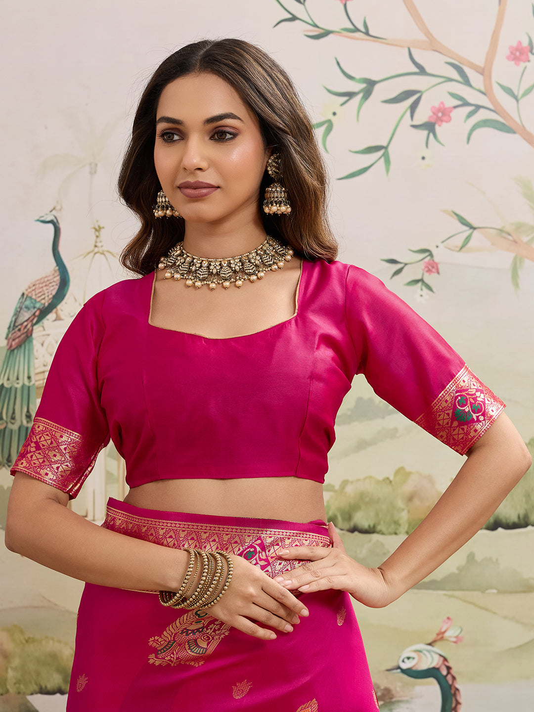 Drapekatha Rani Royale Festive Zari Woven Kota Litch Saree