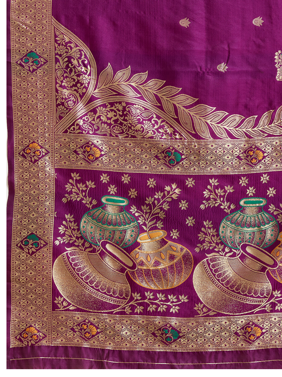 Drapekatha Royal Wine Zari Art Pallu Kota Litch Saree