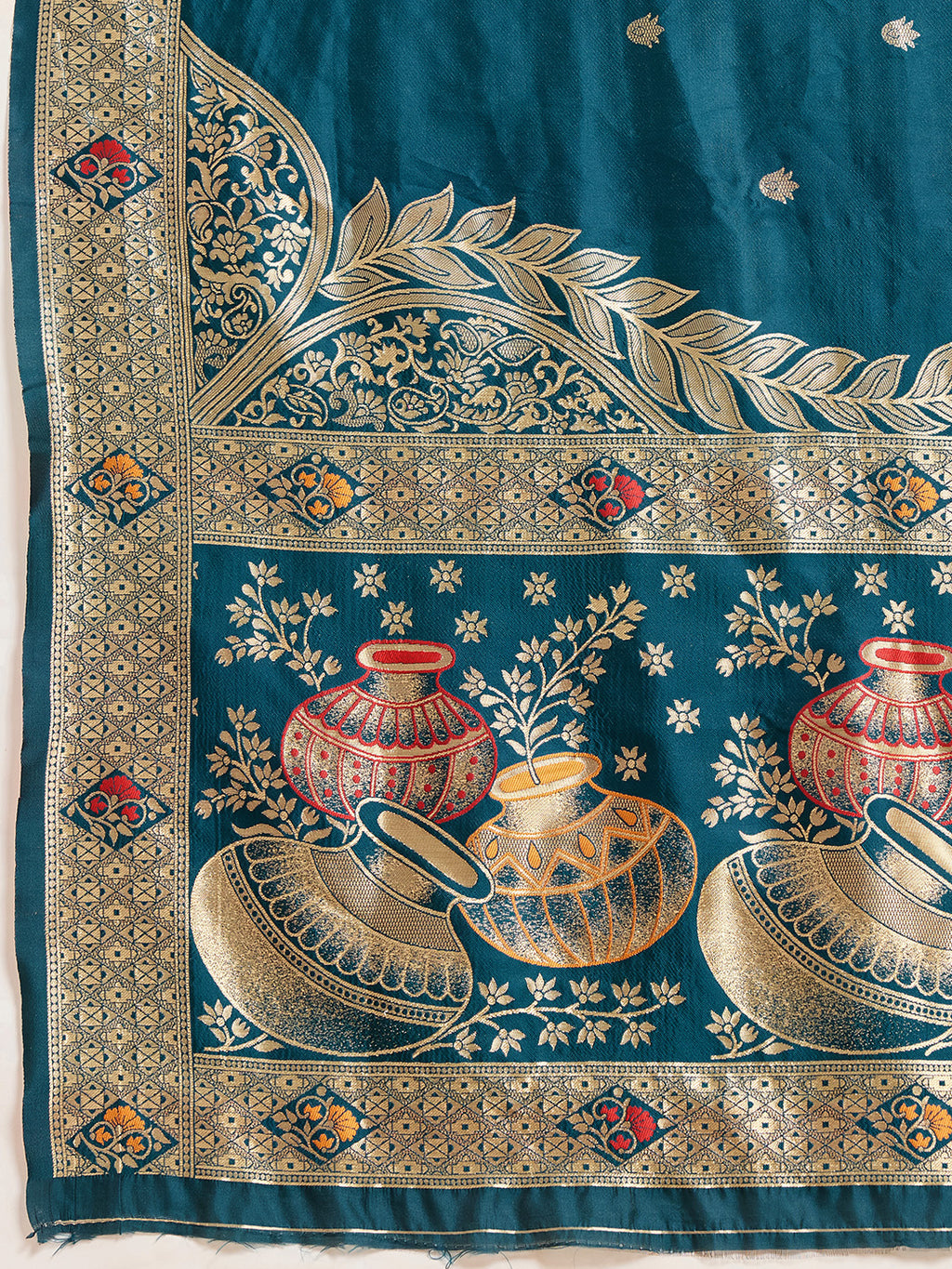Drapekatha Peacock Aura Zari Pallu Kota Litch Saree