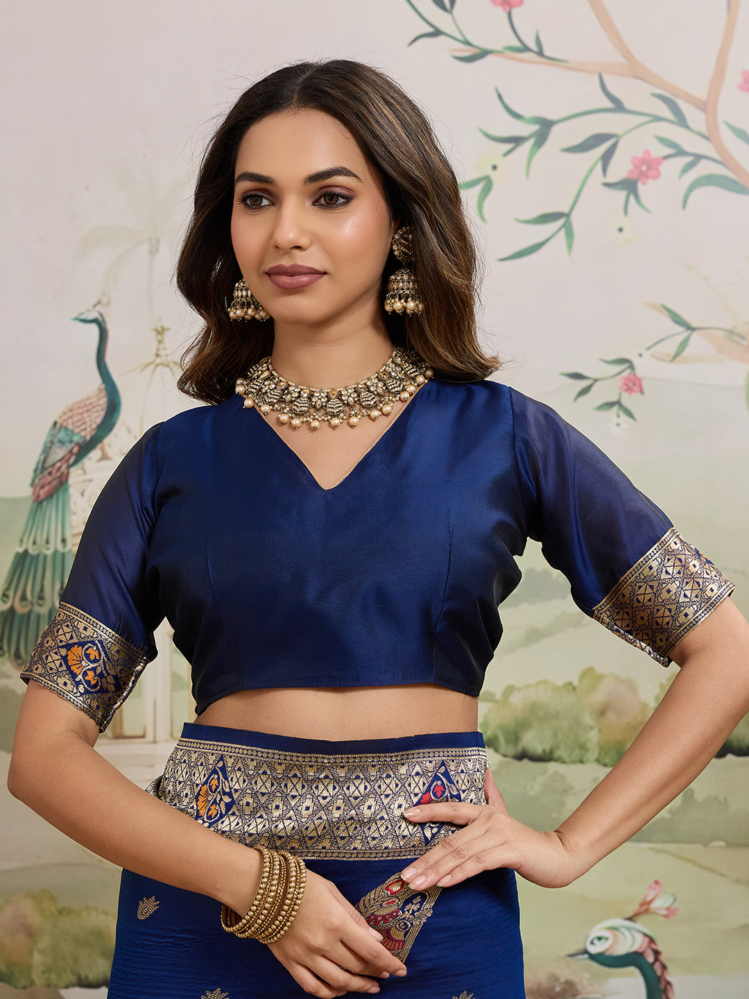 Drapekatha Regal Navy Zari Heritage Kota Litch Saree