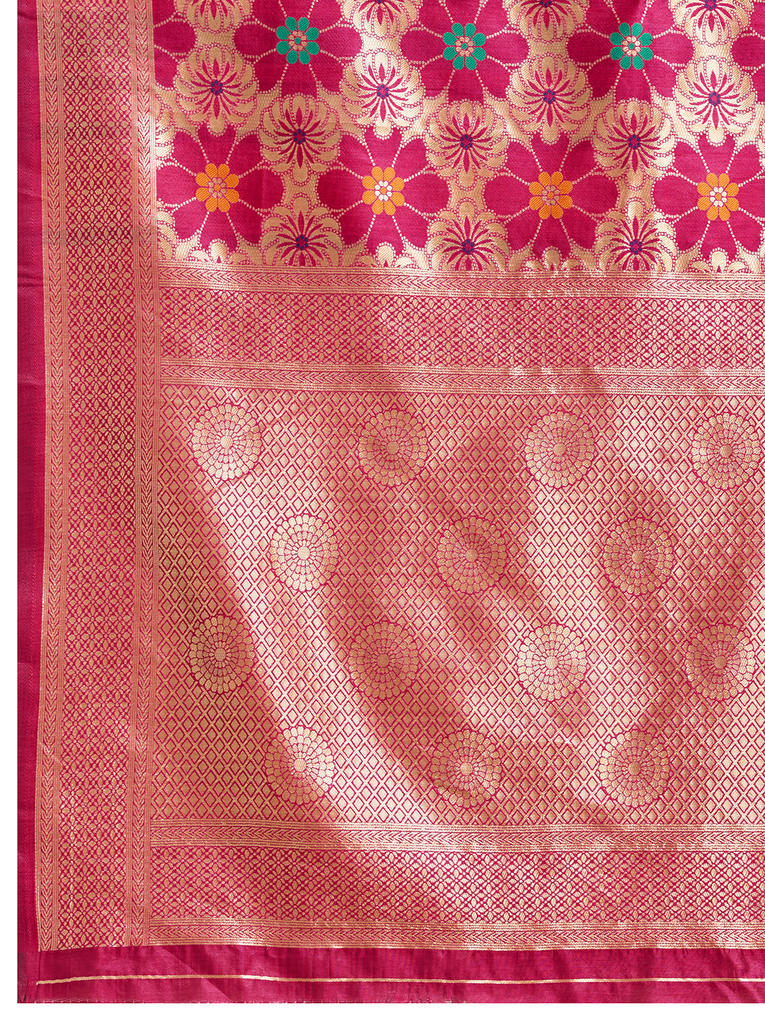 Drapekatha Festive Bloom Zari Woven Kota Litch Saree