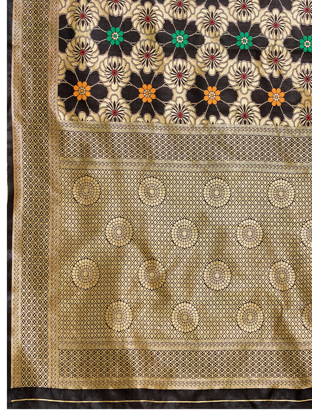 Drapekatha Midnight Bloom Zari Woven Kota Litch Saree