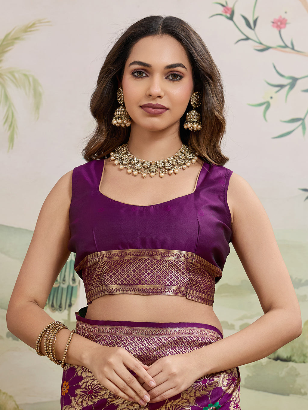Drapekatha Evening Royale Floral Zari Woven Kota Litch Saree
